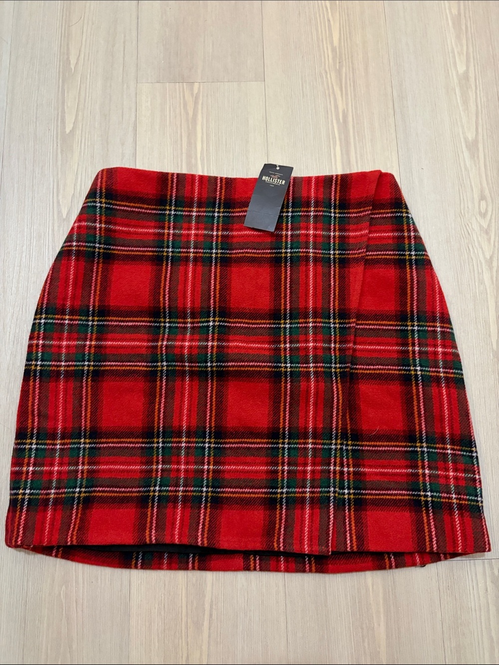 Hollister Red Tartan Plaid Mini Skirt